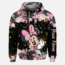 Load image into Gallery viewer, Personalized Black Pink Mouse Ears Hoodie &amp; Leggings Set for Girls Birthday Gift
