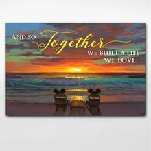 Load image into Gallery viewer, Personalized Mouse Couple Canvas Poster Gift for Engagement/Anniversary
