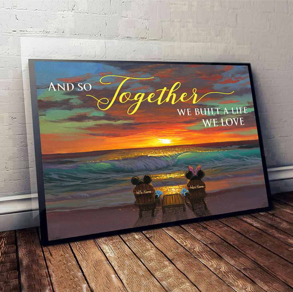 Personalized Mouse Couple Canvas Poster Gift for Engagement/Anniversary
