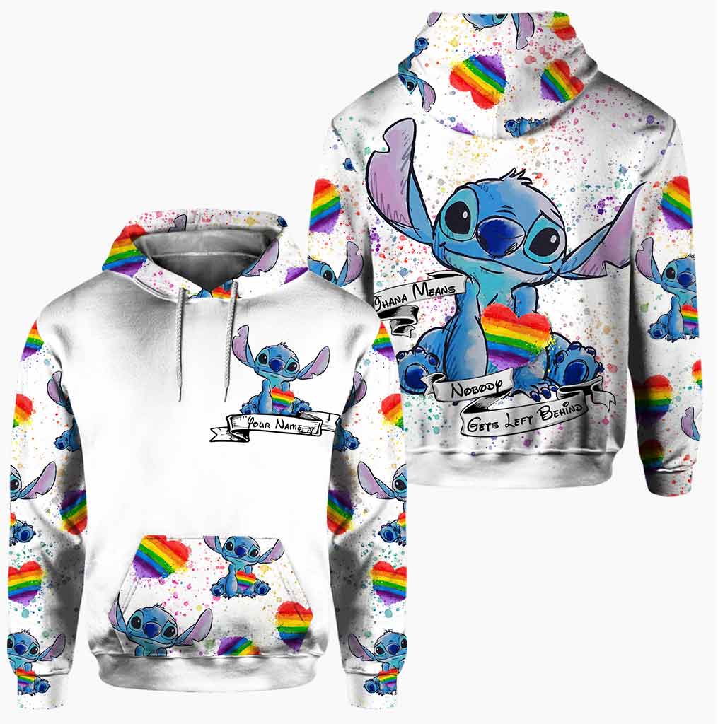 Personalized LGBT Support Hoodie and Leggings Set with Name Custom Gift