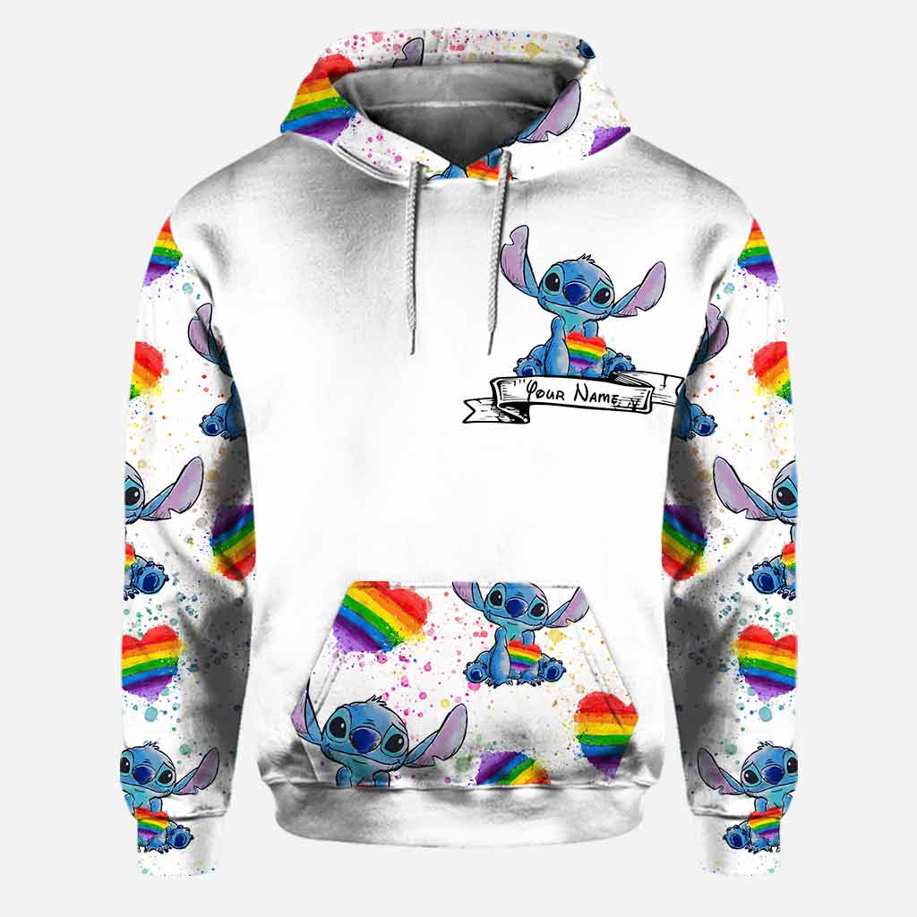 Personalized LGBT Support Hoodie and Leggings Set with Name Custom Gift