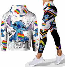 Load image into Gallery viewer, Personalized LGBT Support Hoodie and Leggings Set with Name Custom Gift
