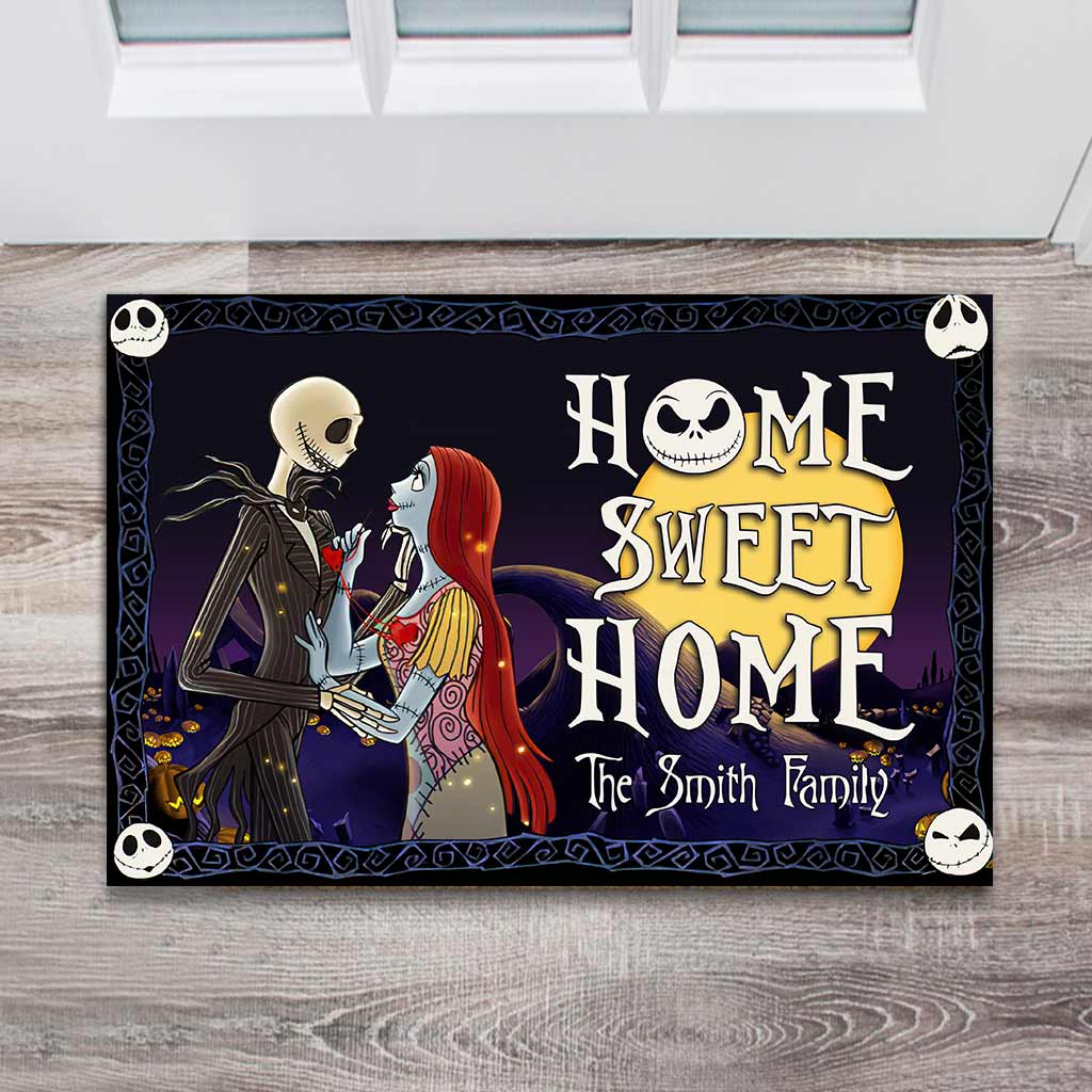 Personalized Nightmare Before Christmas Doormat for Couples