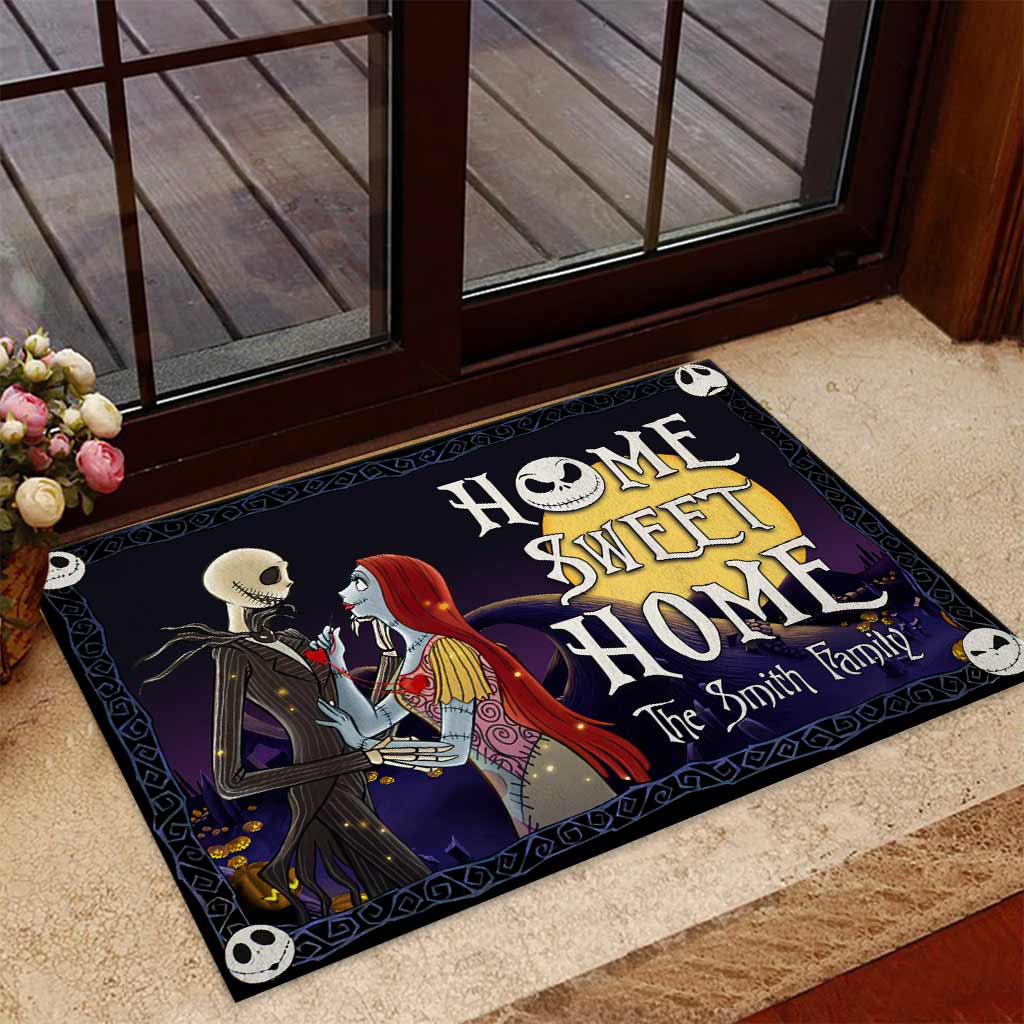 Personalized Nightmare Before Christmas Doormat for Couples