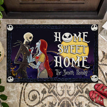 Load image into Gallery viewer, Personalized Nightmare Before Christmas Doormat for Couples
