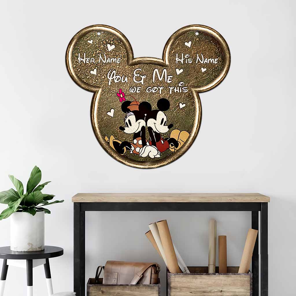 Personalized Couple Mouse Ears Metal Sign with Name Custom Gift