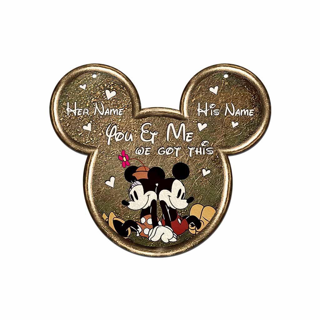 Personalized Couple Mouse Ears Metal Sign with Name Custom Gift