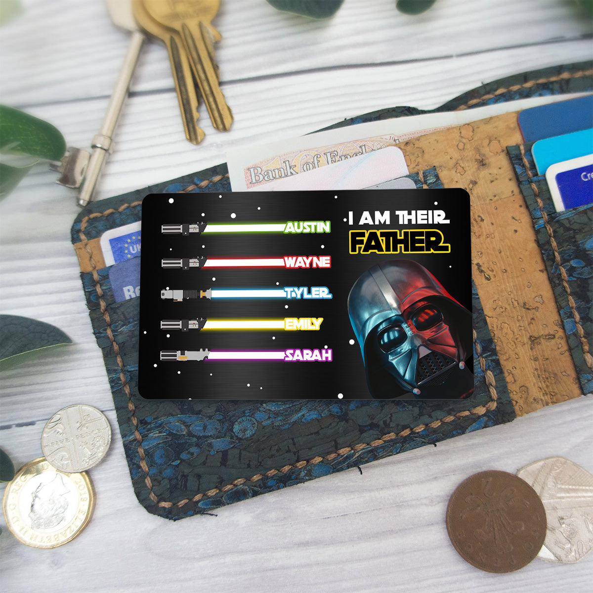 Personalized Metal Wallet Insert Card for Dad | Father's Day Gift