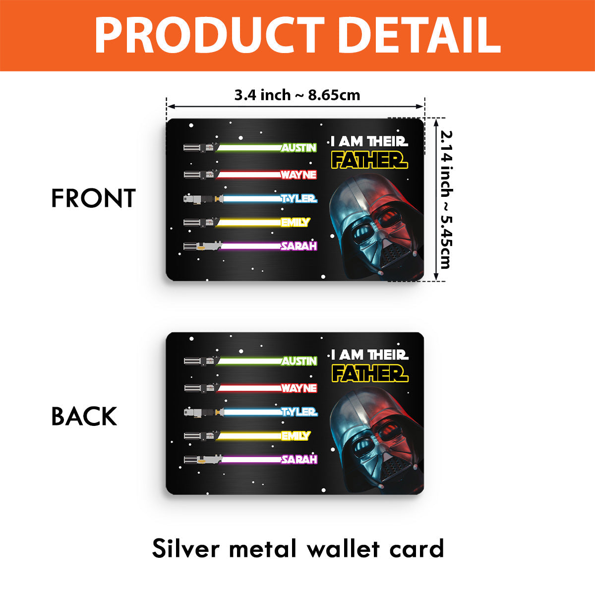 Personalized Metal Wallet Insert Card for Dad | Father's Day Gift