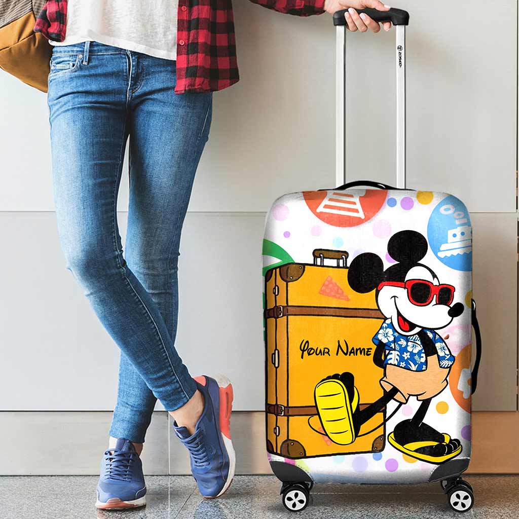Personalized Luggage Cover with Mickey Mouse Design for Travel