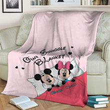 Load image into Gallery viewer, Personalized Snuggle Blanket Cute Mouse Design Gift for Couples
