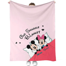 Load image into Gallery viewer, Personalized Snuggle Blanket Cute Mouse Design Gift for Couples
