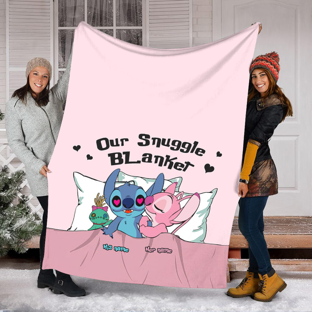 Personalized Snuggle Blanket Custom Name Gift for Couples