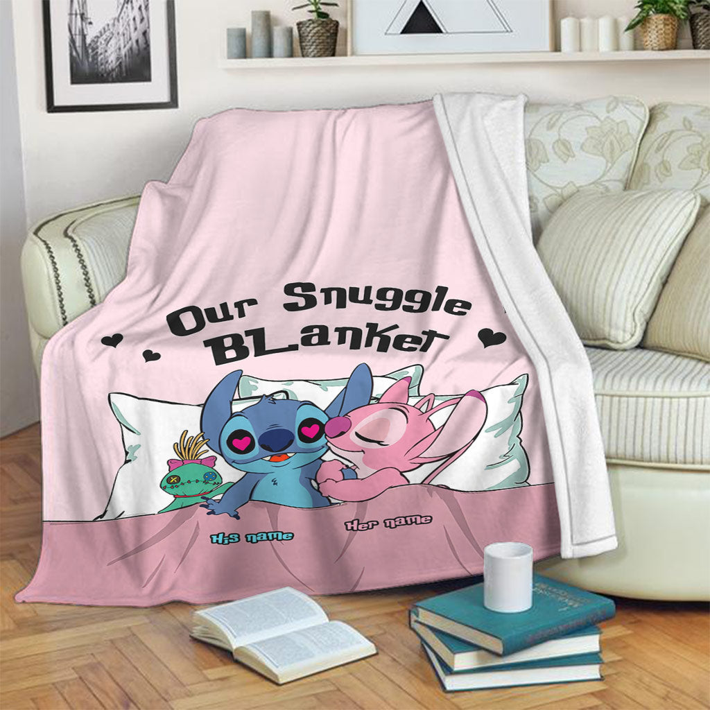 Personalized Snuggle Blanket Custom Name Gift for Couples