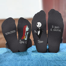 Load image into Gallery viewer, Personalized Nightmare Socks Custom Name Gift for Couples
