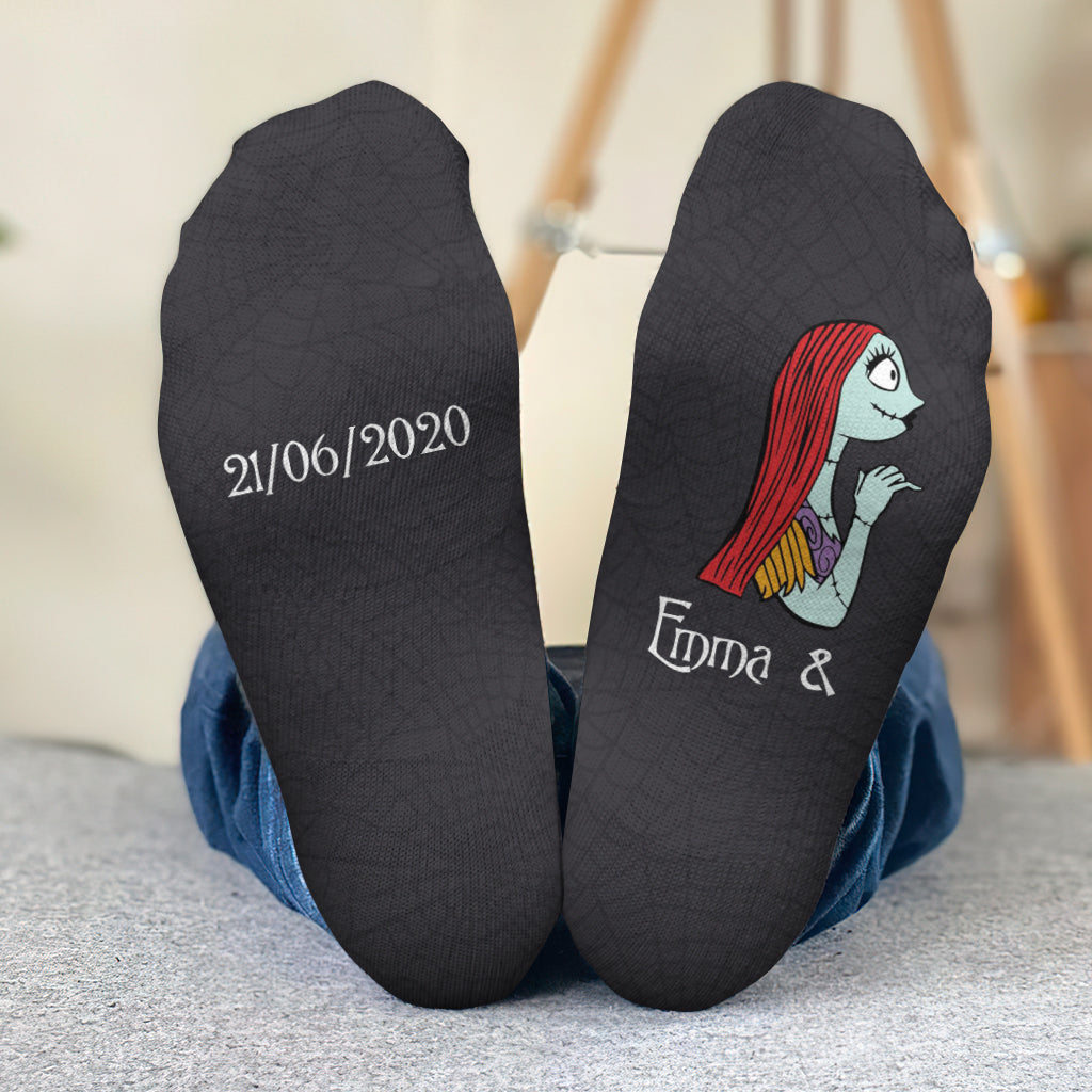 Personalized Nightmare Socks Custom Name Gift for Couples
