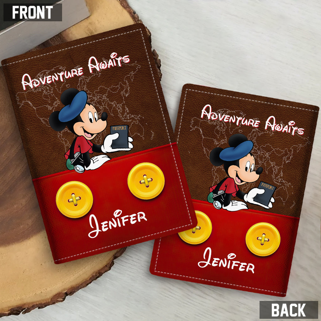 Personalized Mickey Mouse Passport Holder Custom Name Travel Gift