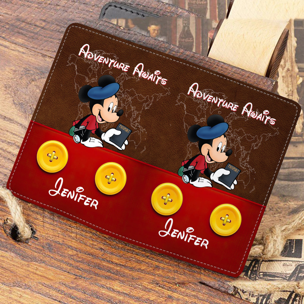 Personalized Mickey Mouse Passport Holder Custom Name Travel Gift