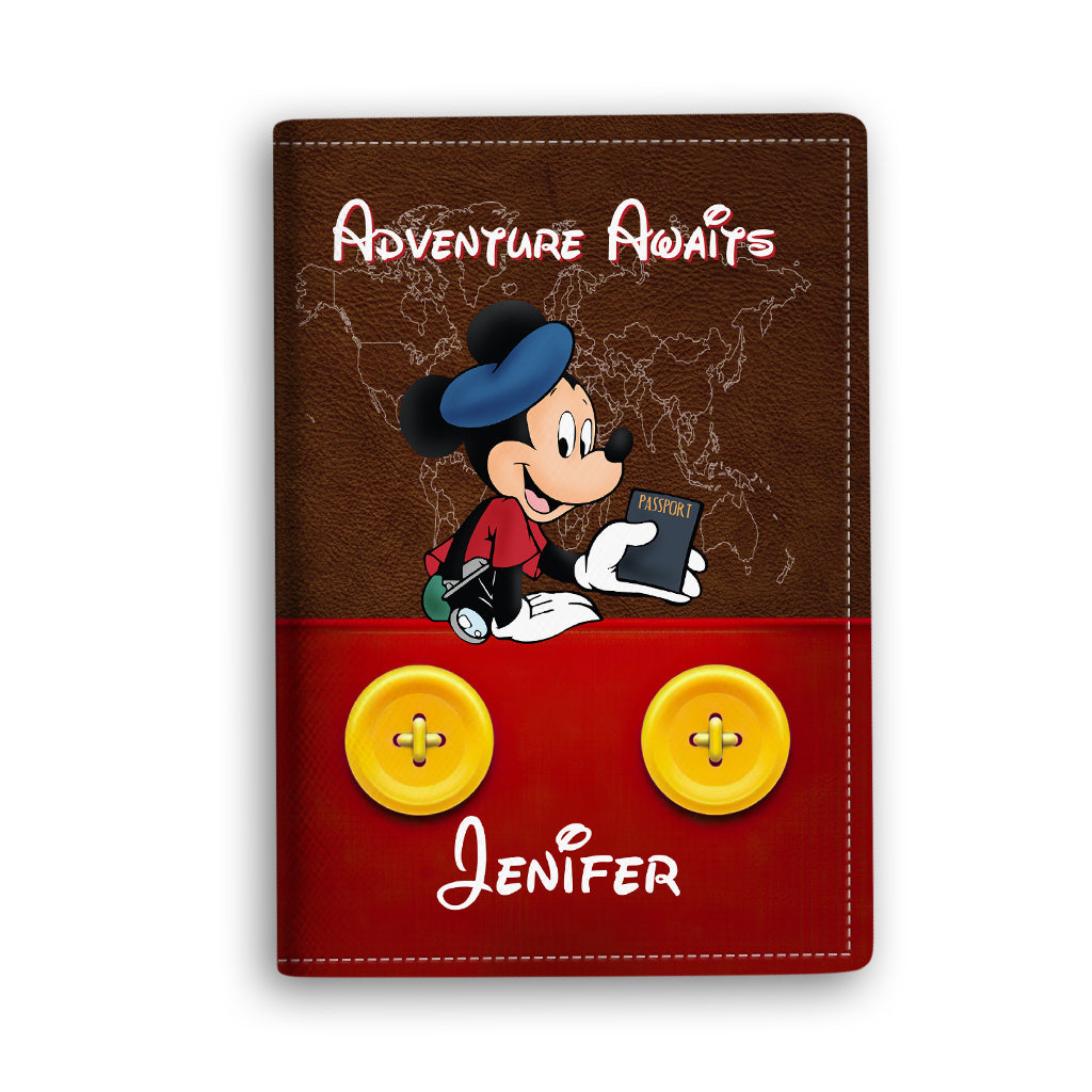 Personalized Mickey Mouse Passport Holder Custom Name Travel Gift