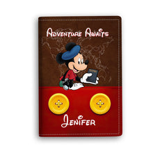 Load image into Gallery viewer, Personalized Mickey Mouse Passport Holder Custom Name Travel Gift
