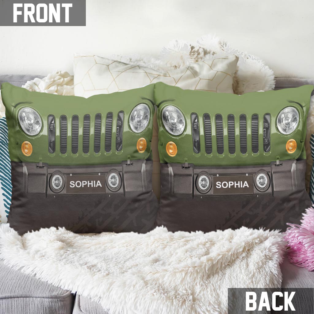 Personalized Jeep Throw Pillow Custom Name Gift for Dad