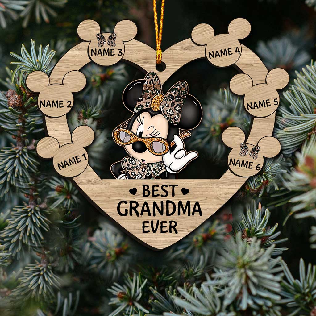 Personalized Christmas Mouse Ornament for Grandma - Customizable Gift