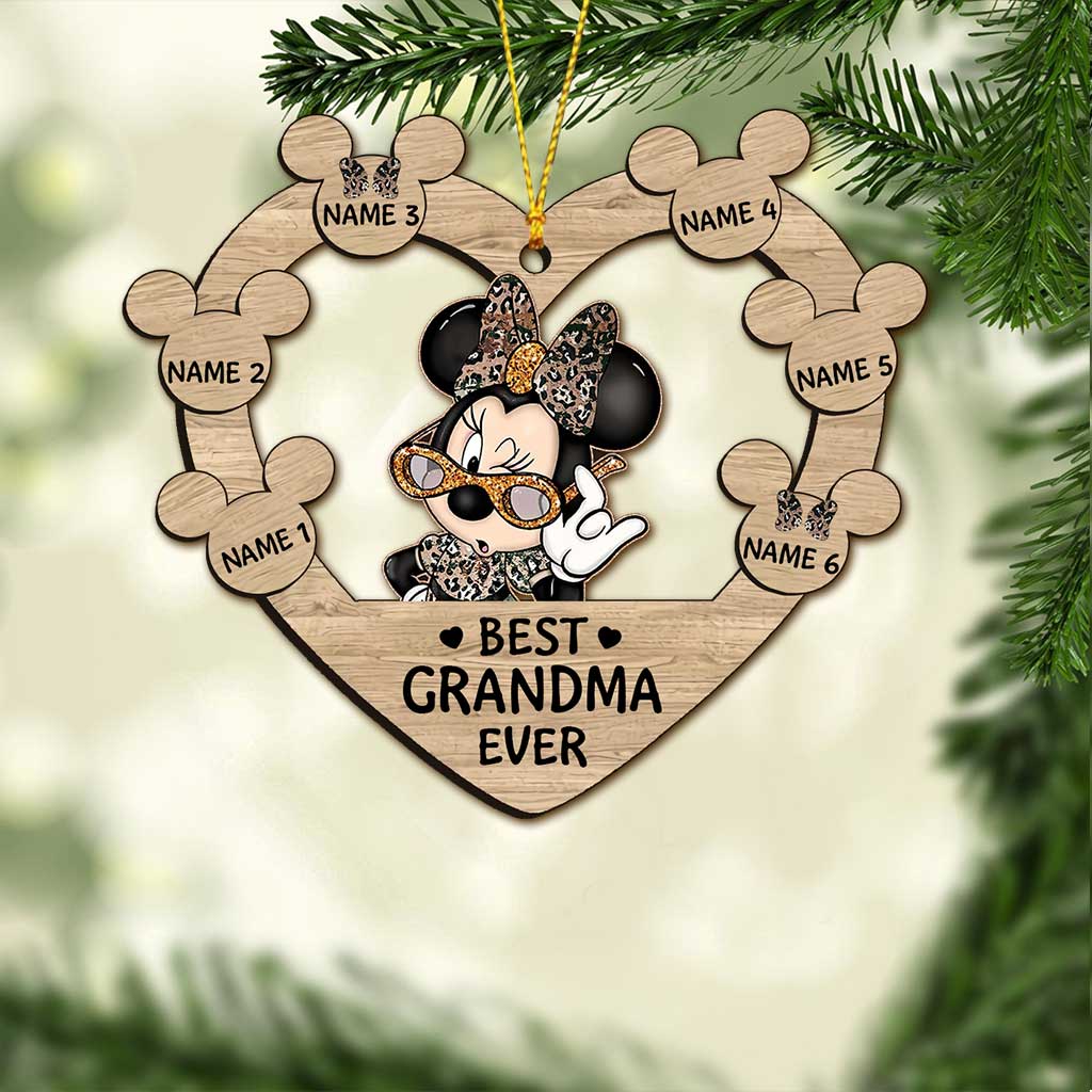 Personalized Christmas Mouse Ornament for Grandma - Customizable Gift