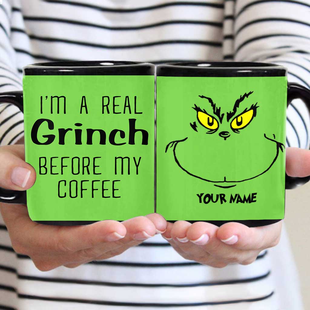 Personalized Grinch Coffee Mug Custom Name Fun Christmas Gift