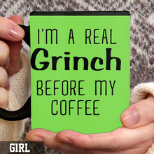 Load image into Gallery viewer, Personalized Grinch Coffee Mug Custom Name Fun Christmas Gift
