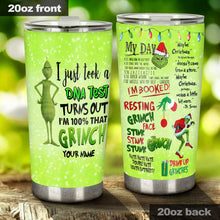 Load image into Gallery viewer, Personalized Grinch DNA Test Tumbler Custom Name Holiday Gift
