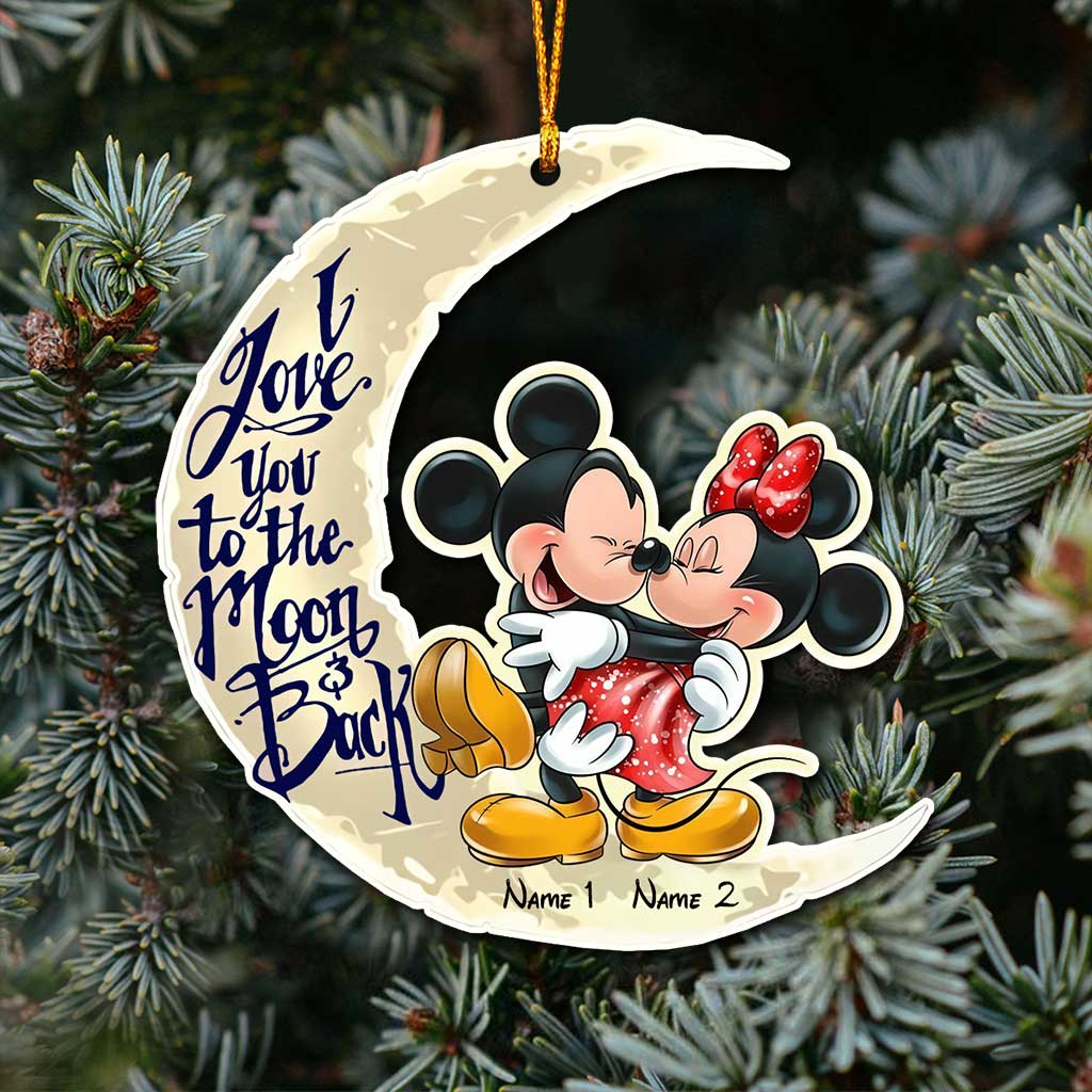 Personalized Couple Christmas Ornament I Love You to the Moon & Back - Custom Names Gift