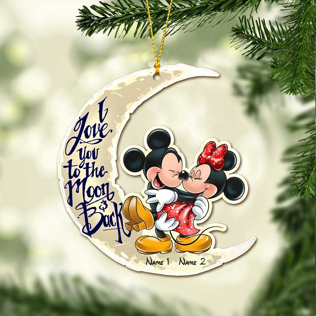 Personalized Couple Christmas Ornament I Love You to the Moon & Back - Custom Names Gift