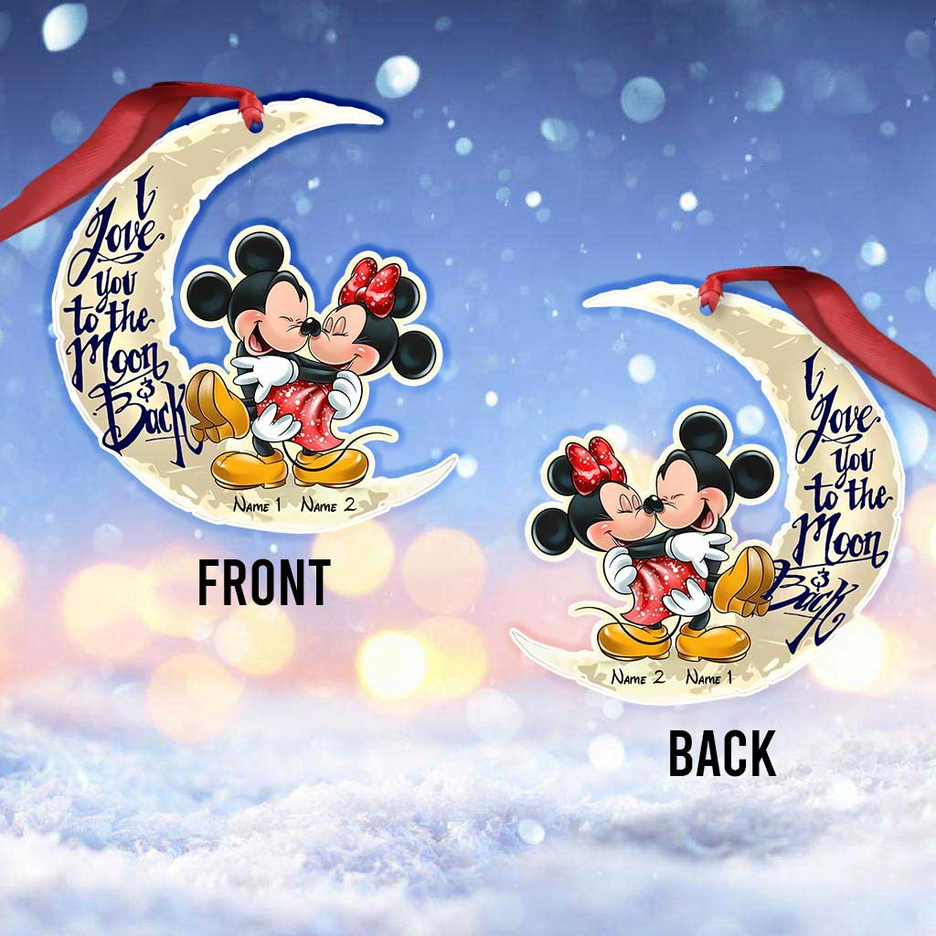 Personalized Couple Christmas Ornament I Love You to the Moon & Back - Custom Names Gift