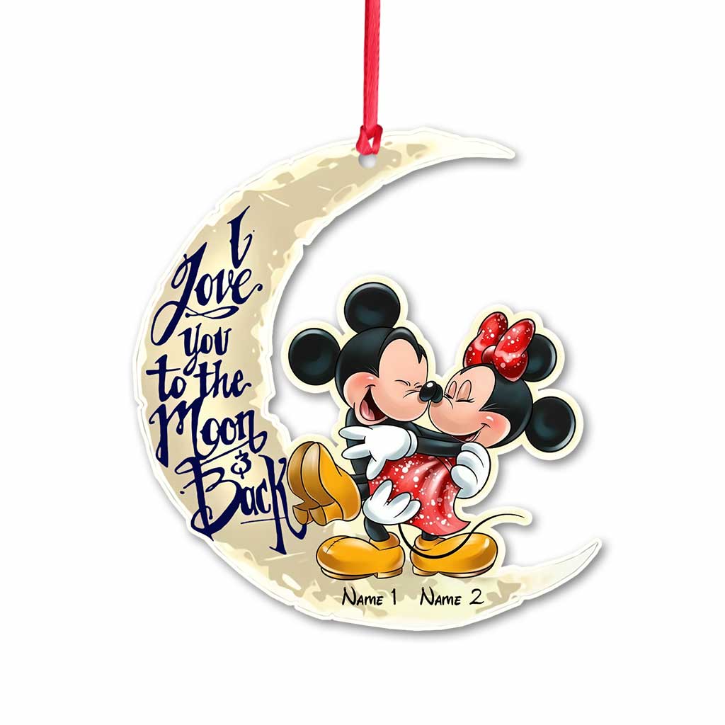 Personalized Couple Christmas Ornament I Love You to the Moon & Back - Custom Names Gift