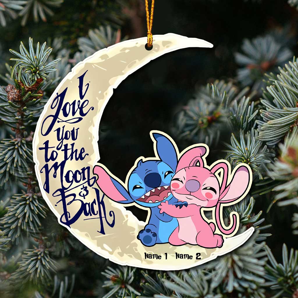 Personalized Christmas Couple Ornament I Love You to the Moon & Back Gift