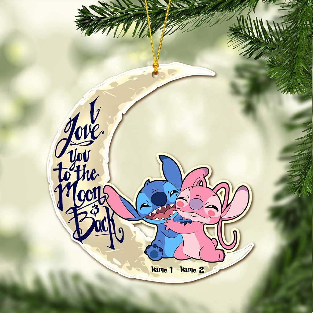 Personalized Christmas Couple Ornament I Love You to the Moon & Back Gift