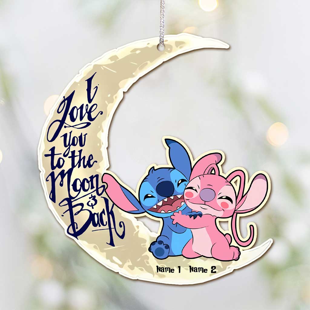 Personalized Christmas Couple Ornament I Love You to the Moon & Back Gift