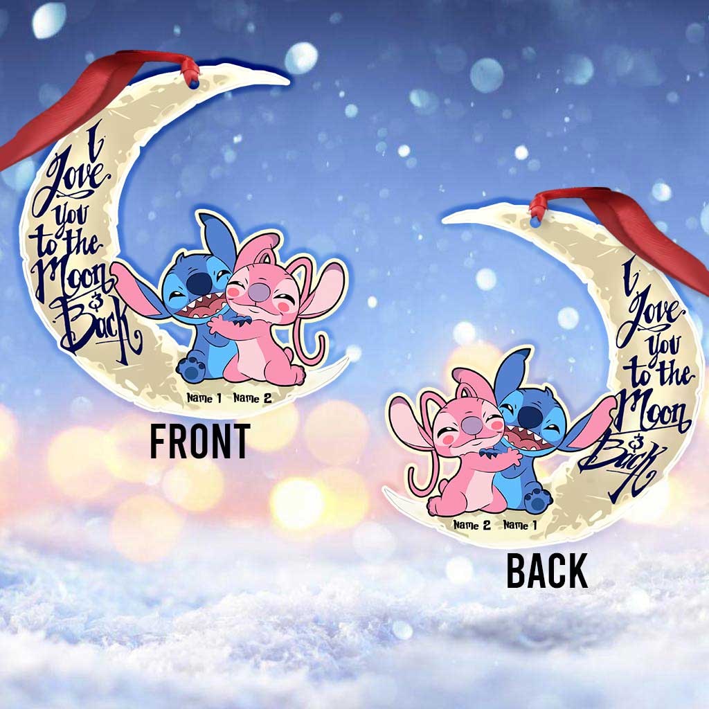 Personalized Christmas Couple Ornament I Love You to the Moon & Back Gift