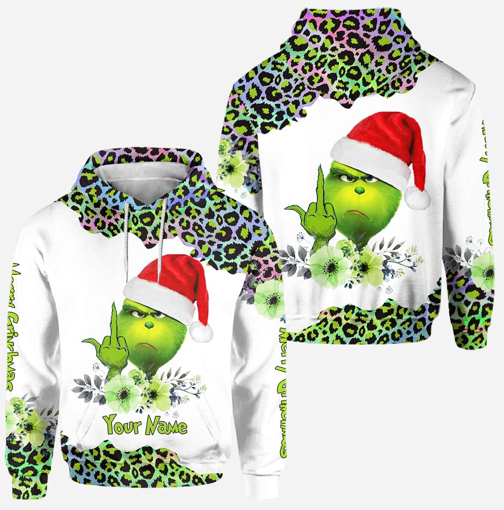 Personalized Grinch Hoodie & Leggings Set Custom Name Gift for Christmas