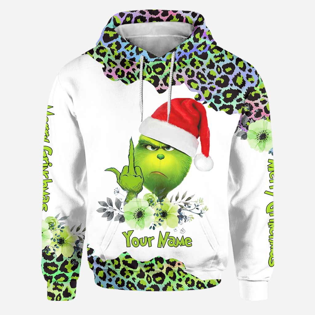 Personalized Grinch Hoodie & Leggings Set Custom Name Gift for Christmas