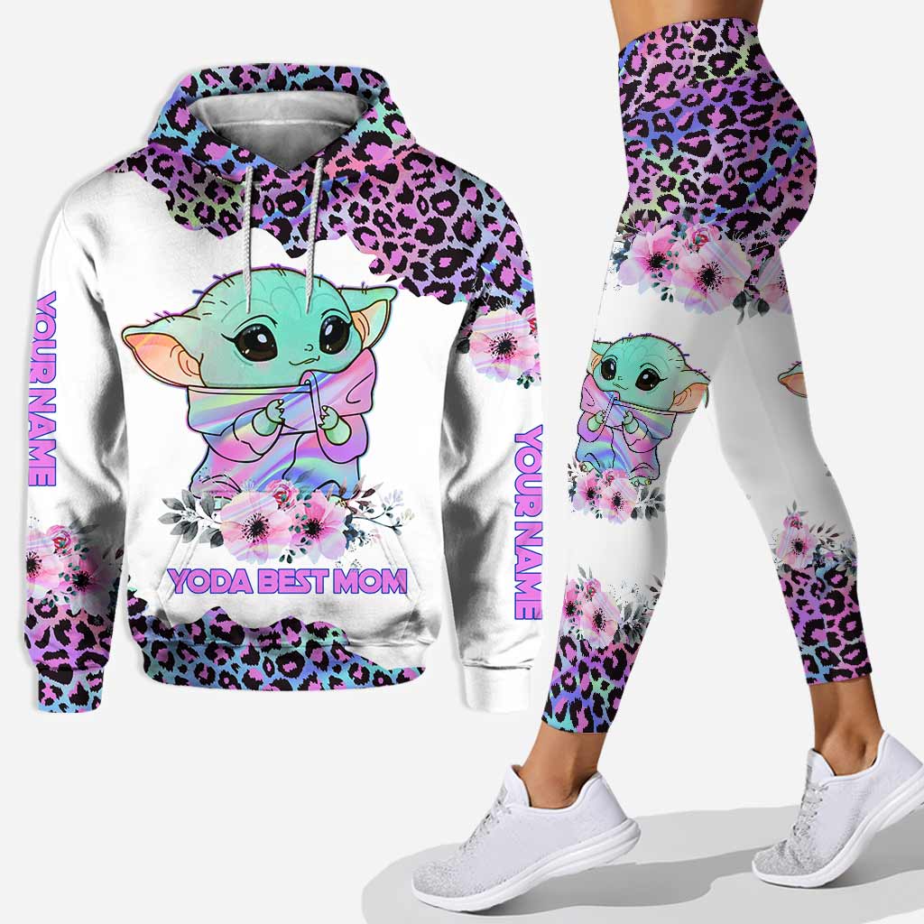 Personalized Yoda Best Mom Hoodie and Leggings Set Gift