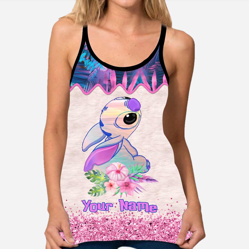 Personalized Ohana Cross Tank Top & Leggings Custom Name Gift Idea