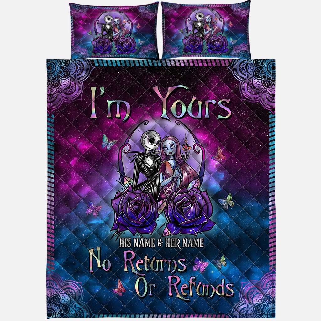 Personalized Nightmare Quilt Set Unique Couple Gift for Halloween & Weddings