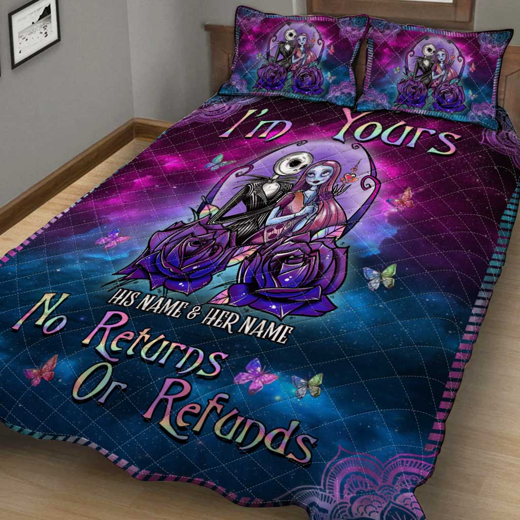 Personalized Nightmare Quilt Set Unique Couple Gift for Halloween & Weddings