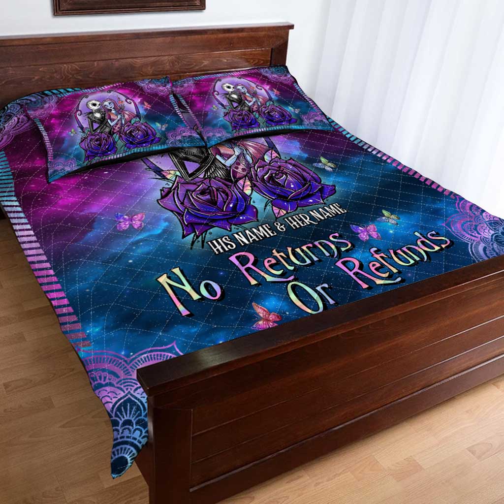 Personalized Nightmare Quilt Set Unique Couple Gift for Halloween & Weddings