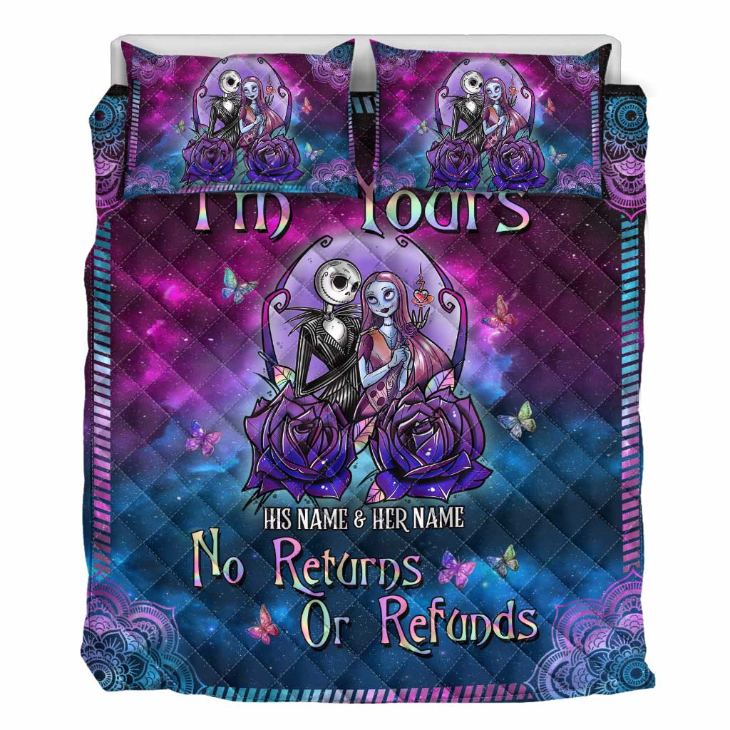 Personalized Nightmare Quilt Set Unique Couple Gift for Halloween & Weddings