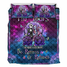 Load image into Gallery viewer, Personalized Nightmare Quilt Set Unique Couple Gift for Halloween &amp; Weddings
