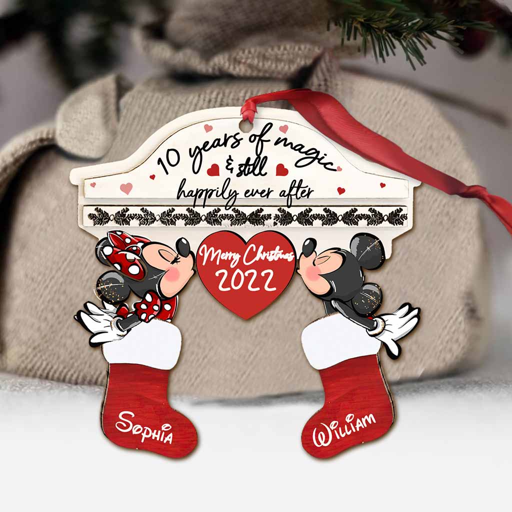 Personalized Christmas Mouse Ornament Custom Name Gift for Couple