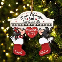 Load image into Gallery viewer, Personalized Christmas Mouse Ornament Custom Name Gift for Couple
