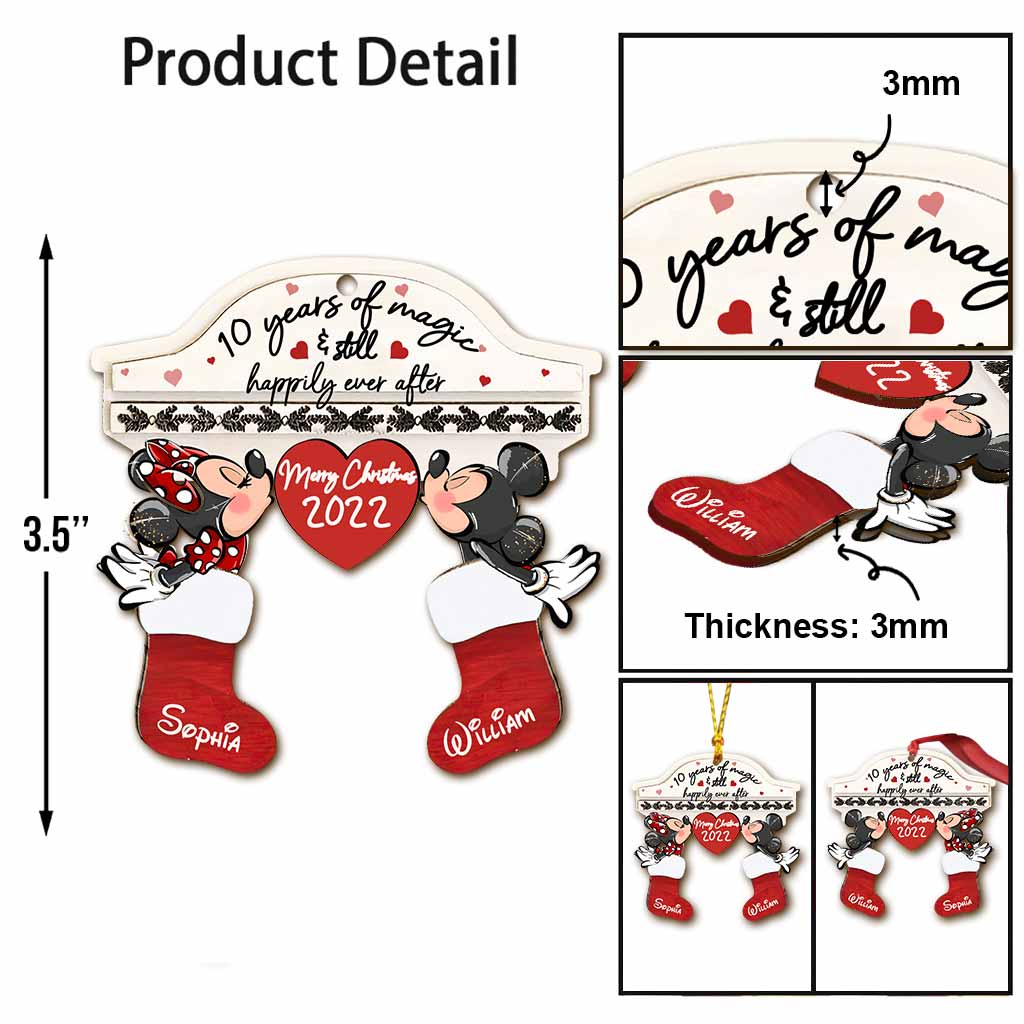Personalized Christmas Mouse Ornament Custom Name Gift for Couple